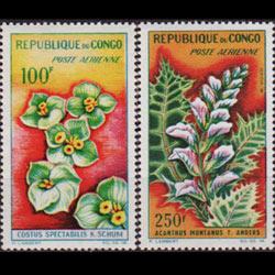 CONGO PR. 1963 - Scott# C8-9 Flowers Set of 2 NH