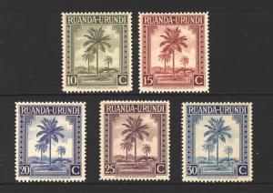 Ruanda-Urundi Sc69-73 Set Of 5 - MLH OG F-VF