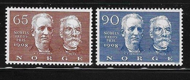 Norway 1968 Nobel peace prize Sc 521-522 MNH A194