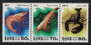 Korea Crustacea 3v Strip 1999 MNH SG#N3943-N3945