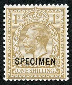 SG395s 1/- bistre Opt SPECIMEN (type 26) fresh U/M Cat 375 pounds as m/m