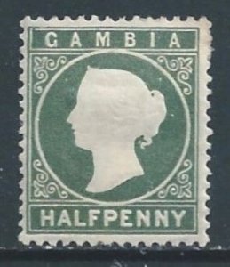 Gambia #12 Mint No Gum 1/2p Queen Victoria - Wmk. 2 Sdwys. - Gray Green
