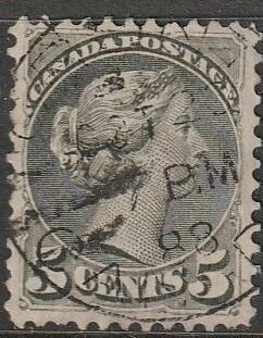 Canada Small Queen #38 Used VF, Dated 1888 Clean Back (1058)