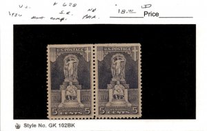 United States Postage Stamp, #628 Mint NH Pair, 1926 John Ericsson (AJ)