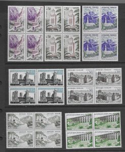 France 943-9 MNH cpl set in block of 4,  f-vf, see desc. 2020 CV$ 36.30