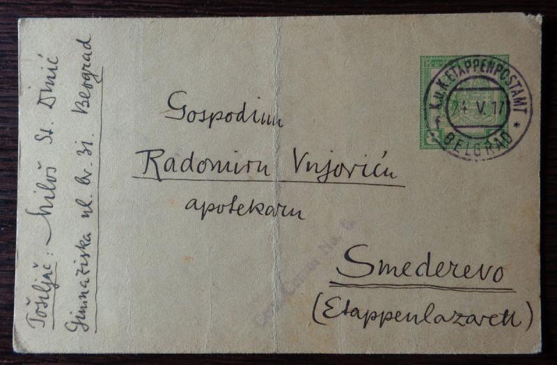 WWI AUSTRIA-HUNGARY-SERBIA-POW CENSORED CARD! yugoslavia ungarn serbien M43