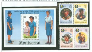 Montserrat #711/966-967 Unused Souvenir Sheet (Scouts)