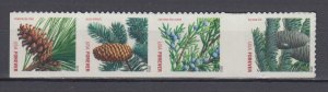 (F) ​USA Sc#4482-85 Holiday Evergreens  Strip of 4  from ATM Booklet MNH