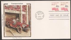 #2264 U/A COLORANO SILK FDC STR2  Fire Engine
