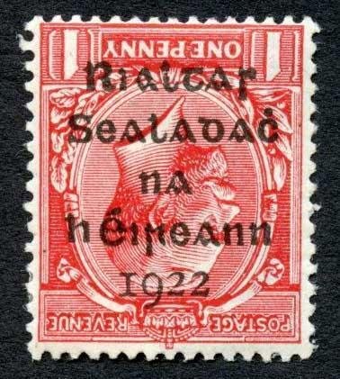 Ireland SG2a 1d with Overprint INVERTED M/M Cat 275 pounds 