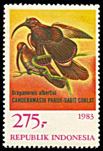 Indonesia 1212, MNH, Black-billed Sicklebill Bird of Paradise