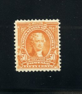 UNITED STATES #310 50c JEFFERSON F/VF FRESH MINT LIGHT HINGED--SCOTT $425.00 