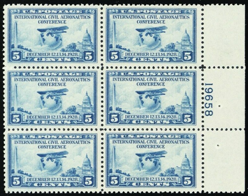 650, Mint VF NH Plate Block of Six Stamps Cat $60.00 --- Stuart Katz