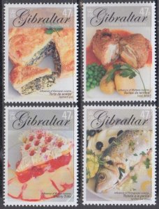 GIBRALTAR Sc  1010-3 CPL MNH SET of 4 - EUROPA 2005, GASTRONOMIC DELIGHTS