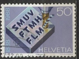 Switzerland 1988: Sc. # 825; Used Single Stamp