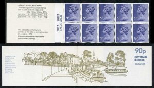 SG FG6A 1978-79 90p Regents Canal Complete Booklet Selvedge Left Side