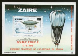 Zaire 1985 Giffard’s Balloon Graf Zeppelins Transport Edmond Thieffry Aviat...