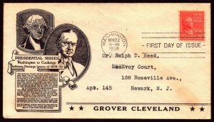 Scott 827 22 Cents Cleveland Anderson FDC Typed Address Planty 827-50a
