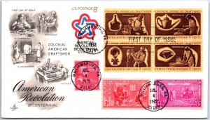 U.S. FIRST DAY COVER BICENTENNIAL OF THE AMERICAN REVOLUTION COMBINATION 1972