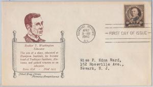 52506 - UNITED STATES - CACHET FDC COVER: Scott # 873 B.T WASHINGTON Litterature