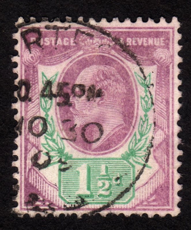 1902 Great Britain 1 1/2p, Used, Sc 129