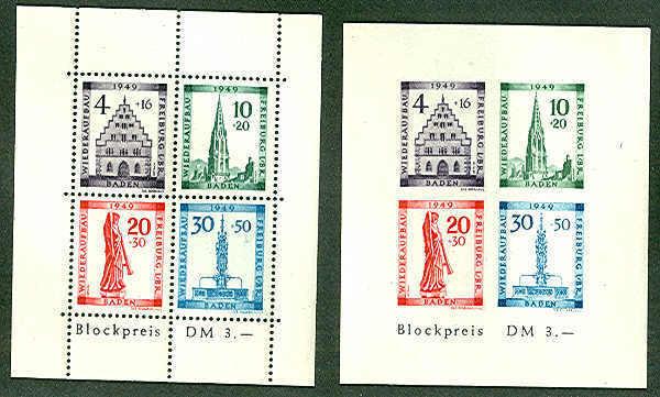 GERMANY #5NB8acb Mint NH Souvenir Sheets perf & imperf