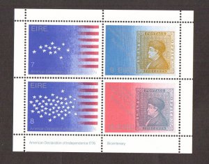 Ireland   #389-392b  MNH  1976  sheet  American bicentennial