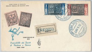 47395 - ITALIA REPUBBLICA - BUSTA FDC 1952 Sass 689/90 MODENA / PARMA - CENTRATI