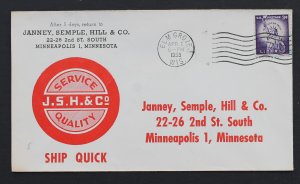 US #1035 on Janney Semple Hill & Co. Cover April 2, 1958