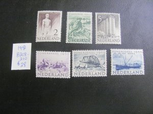 NETHERLANDS 1950 MNH SC B208-213 SET  VF/XF $28 (179)