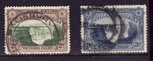 Southern Rhodesia-Sc#31-2-used set-Victoria Falls-1932-