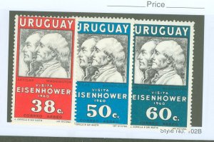 Uruguay #203-205 Unused Multiple