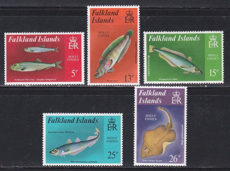 Falkland Islands # 334-338, Marine Life, Hinged, 1/3 Cat.