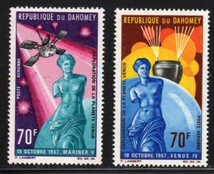 Dahomey #C67-68 ~ Cplt Set of 2 ~ Exploration of Venus, Space ~ Mint, NH  (1968)