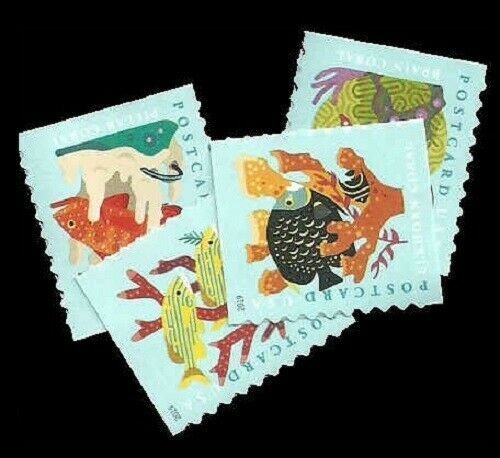 Coral Reefs postcard stamps offered in coils, panes of 20