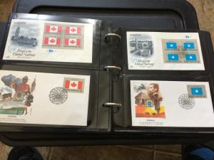 United Nations Flag Stamps 240 First Day Covers, 1980-1989 in 2 Supersafe albums