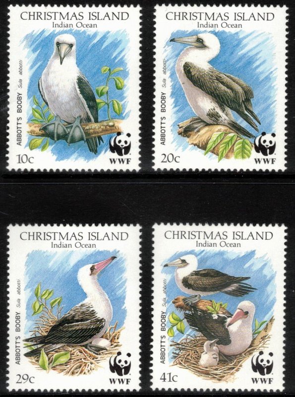CHRISTMAS ISLAND  1990 Abbott's Booby/ WWF; Scott 270-73, SG 303-06; MNH