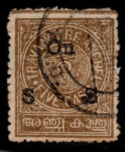 India - Travancore Feudatory state Scott o10 Used