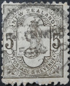 New Zealand 1899 Five Pence p11 SG 242 used