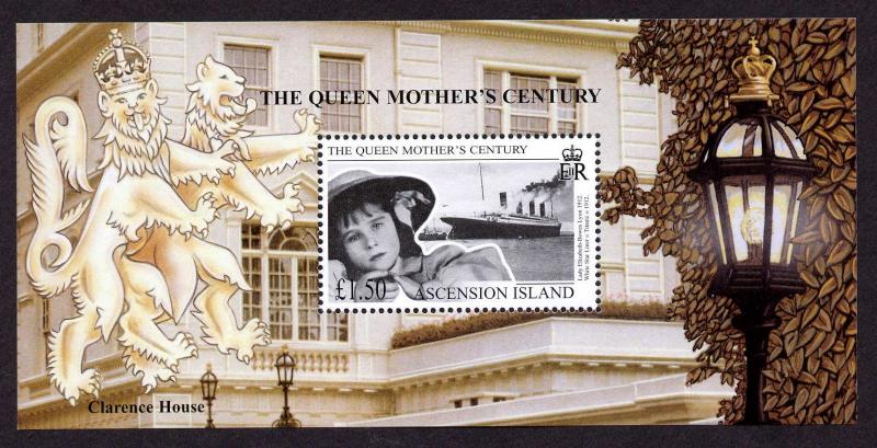 Ascension Island 740 MNH Queen Mother, Royalty, Ship, Titanic