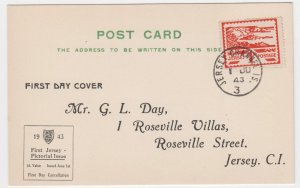 1943 Jersey  1d Blampied Pictorial, on Illustrated FDC