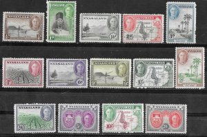 Nyasaland # 68-81  George VI , complete  (14)  Mint NH