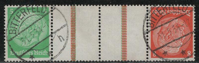 Germany Scott # 418, 420, 2 labels, used, tete beche, Mi # KZ21.2