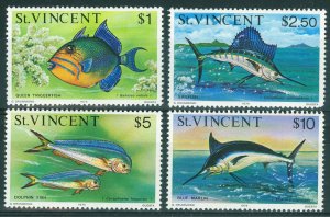 St Vincent 1975 $1-$10 Fish HV's Inscribed 1975 Scott 422-425 UMM/MNH