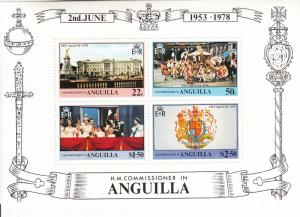 Anguilla MNH Scott #318a Souvenir sheet of 4 Coronation 1978 25th Anniversary