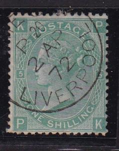 Great Britain 1867 QV 1sh green Plate 5 VF/used