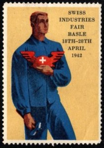 1942 Switzerland Poster Stamp Basel Swiss Industries Fair