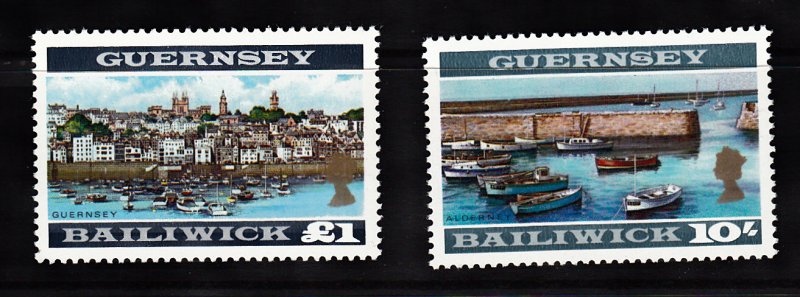 Guernsey 1970 10/- & £1 perf.13  Unmounted mint