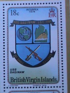 VIRGIN ISLANDS-1974 INTERPEX'74 STAMP SHOW-NAVAL CRESTS- MNH SHEET VF