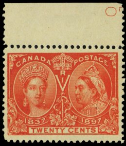 59III, Mint OG LH Top margin single showing the RE-ENTRY IN 'P' of POSTAGE Cert